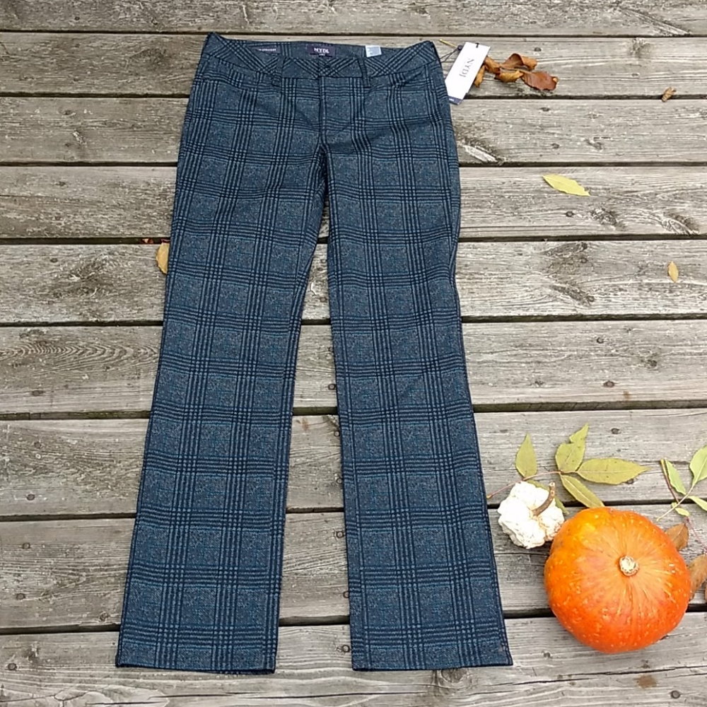 NYDJ Marilyn Plaid straight leg pants